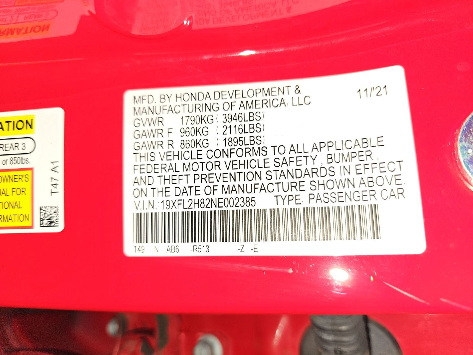 2022 Honda Civic Hatchback Sport