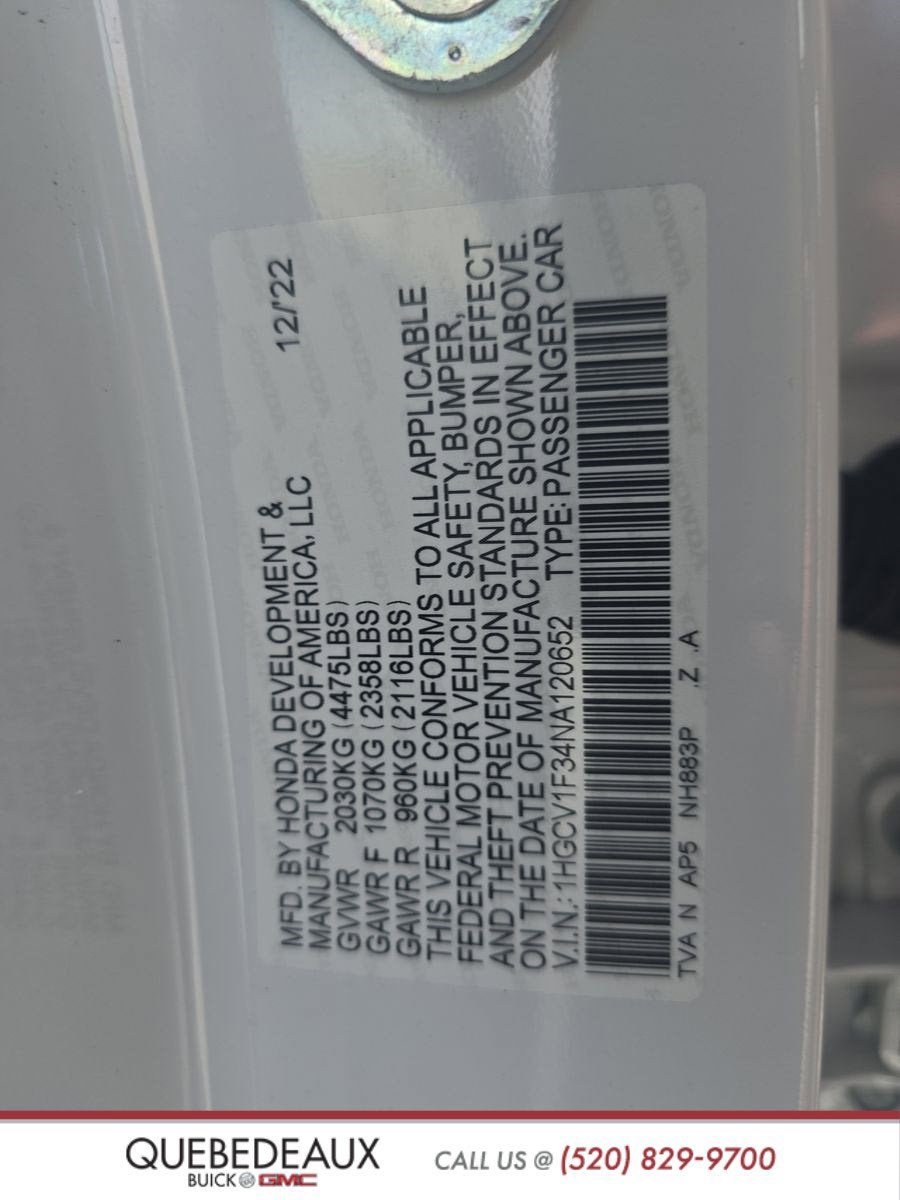 2022 Honda Accord Sedan Sport