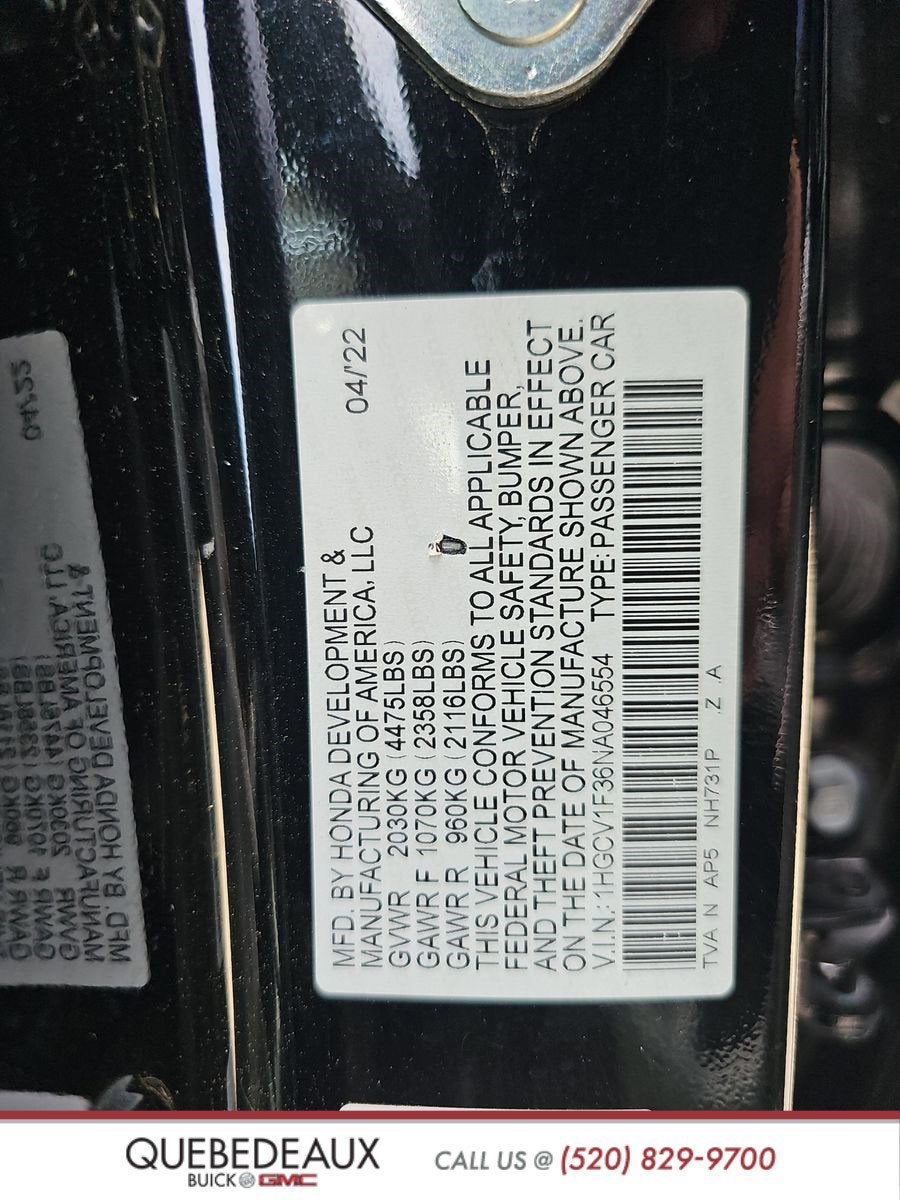 2022 Honda Accord Sedan Sport