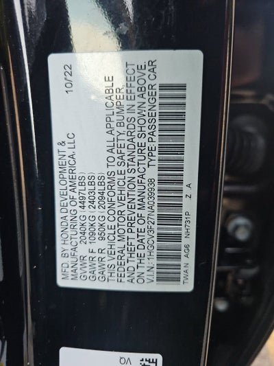 2022 Honda Accord Hybrid Sport