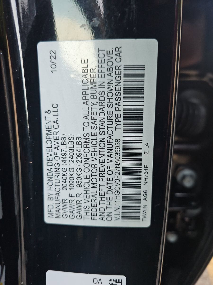 2022 Honda Accord Hybrid Sport