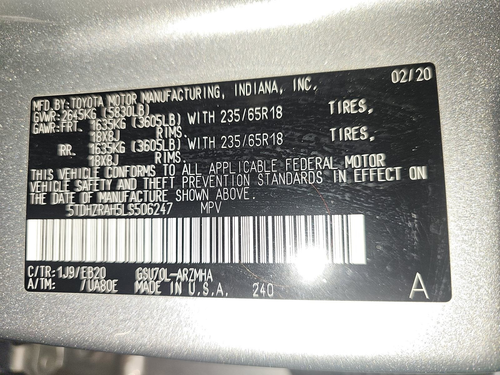 2020 Toyota Highlander XLE