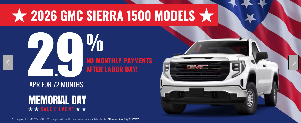 2.9% on GMC Sierra 1500 Models